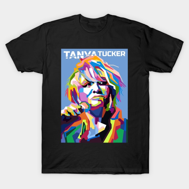 Tanya Tucker in WPAP Popart Illustrations T-Shirt by smd90